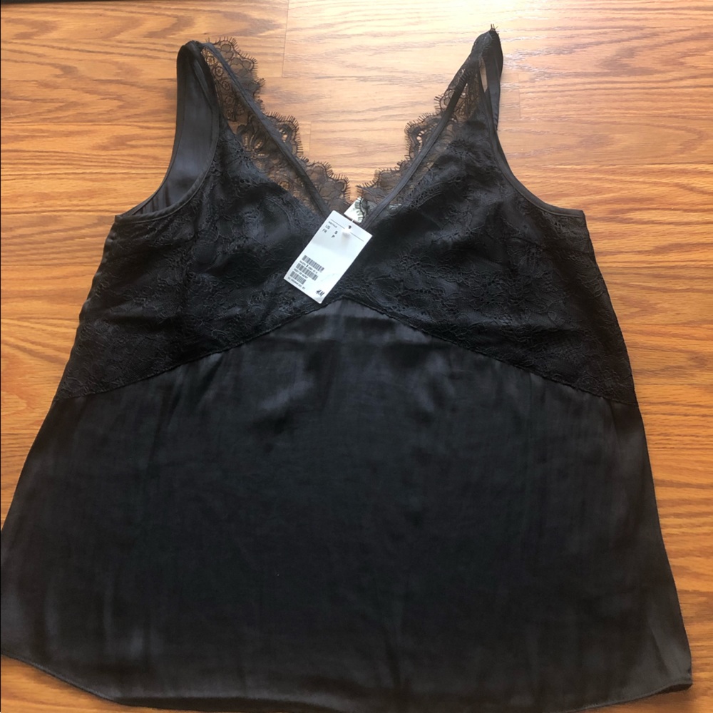 H&M Satin & Lace Tank Top, Size Small